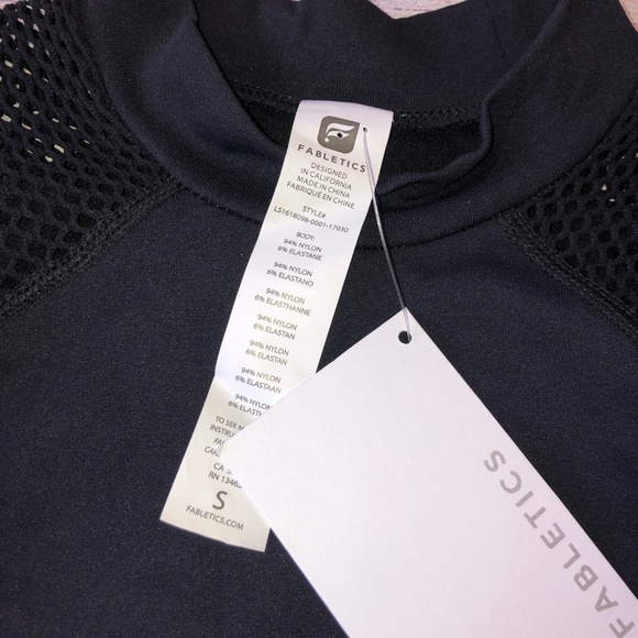 NWT Fabletics Cassie Seamless Mesh Long Sleeve Top - Picture 5 of 6